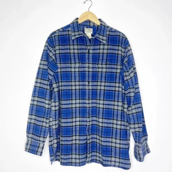 L.L Bean Men's L.L.Bean Chamois Shirt Plaid Traditional Fit Size Large - Picture 1 of 5